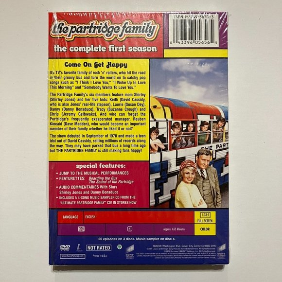 The Partridge Family The Complete First Season 3-Disc Set DVD - Picture 2 of 2